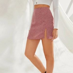 Speckled print hi-rise mini skirt